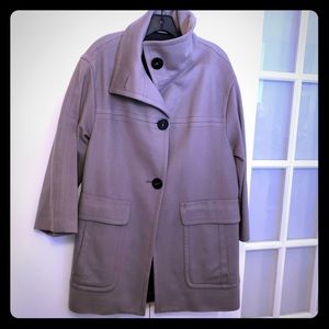 Zara 100% wool car coat in neutral taupe